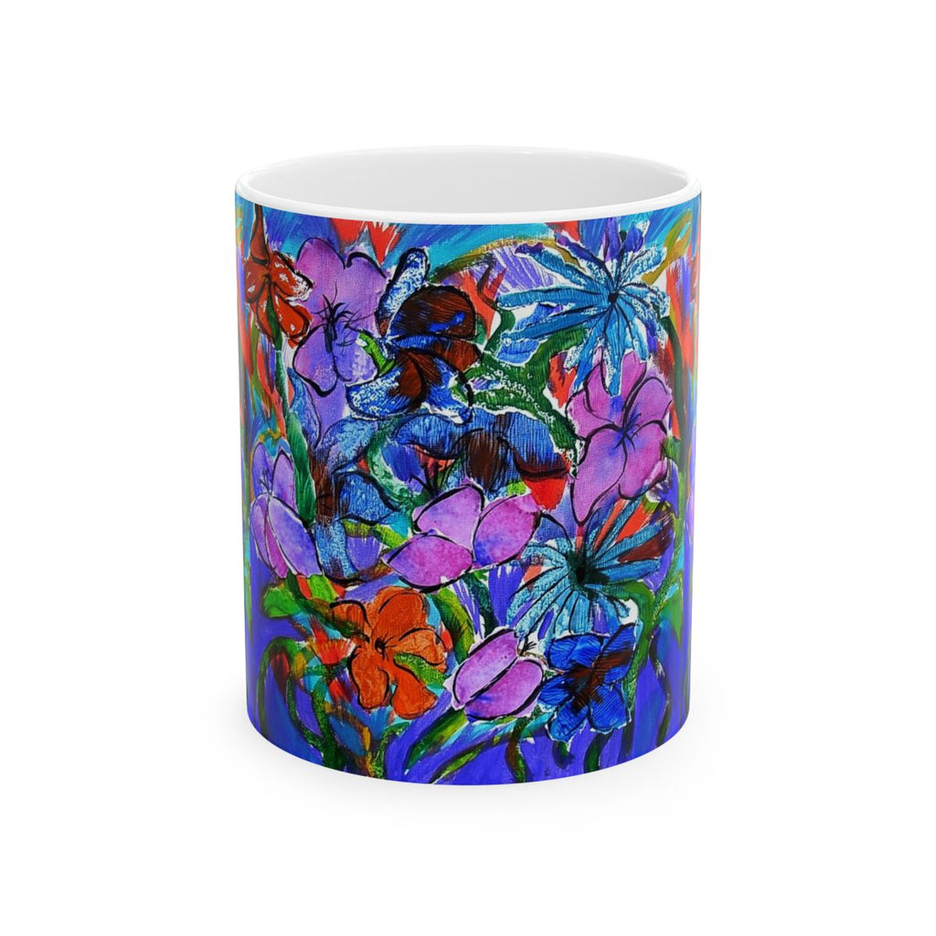 Floral Bloom Ceramic Mug — Vibrant Hand-Painted Flower Art (11oz & 15oz)