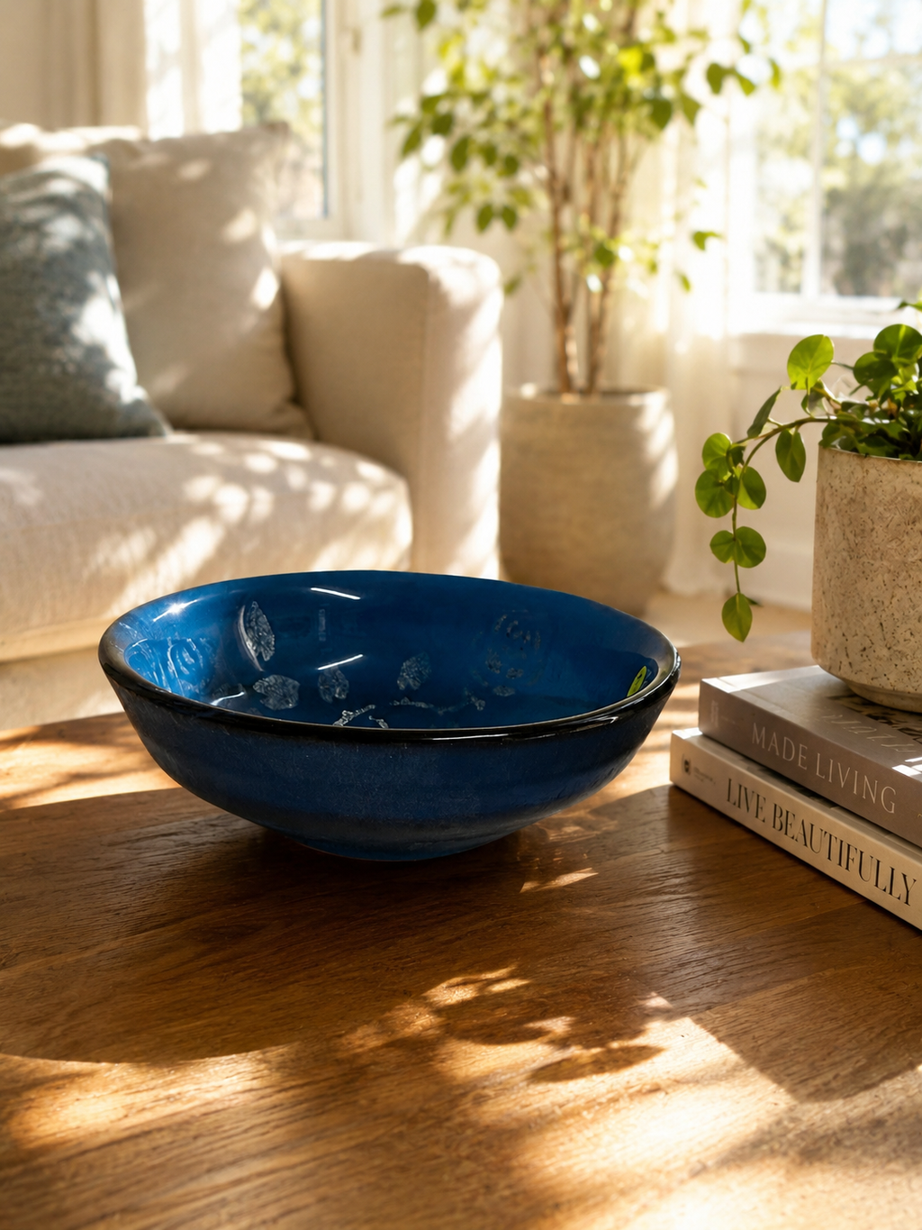 Fused glass Blue bowl