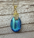 Dichroic pendant - blue, turquoise hue