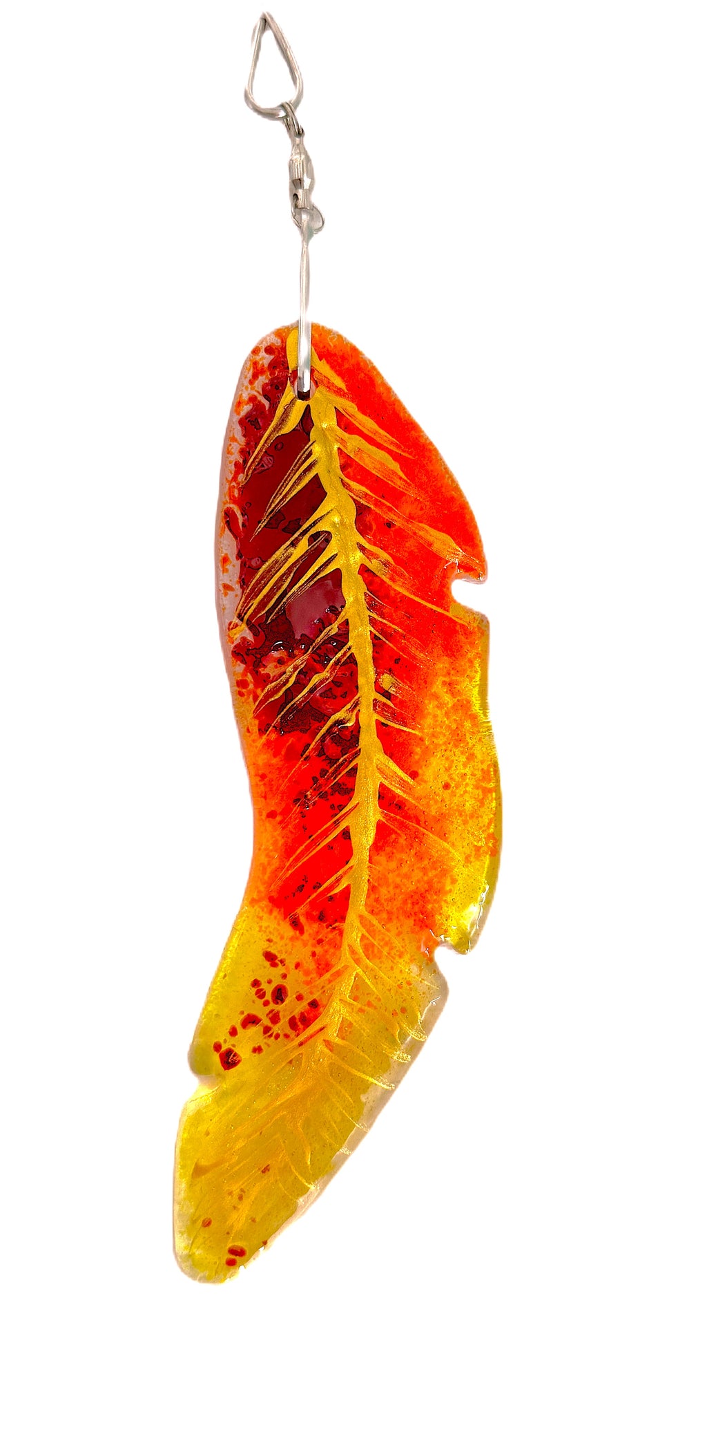 Feather Suncatcher - orange gold