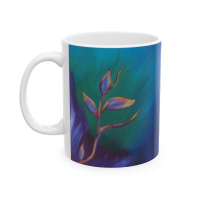 Blue Art Ceramic Mug — Colorful Dreamy Coffee Cup (11oz)