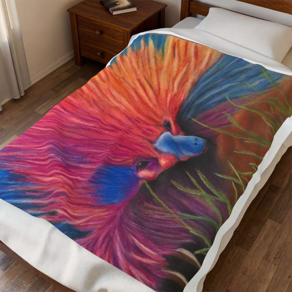 Colorful Echidna Velveteen Plush Blanket — Vibrant Cozy Throw for Kids & Animal-Lovers